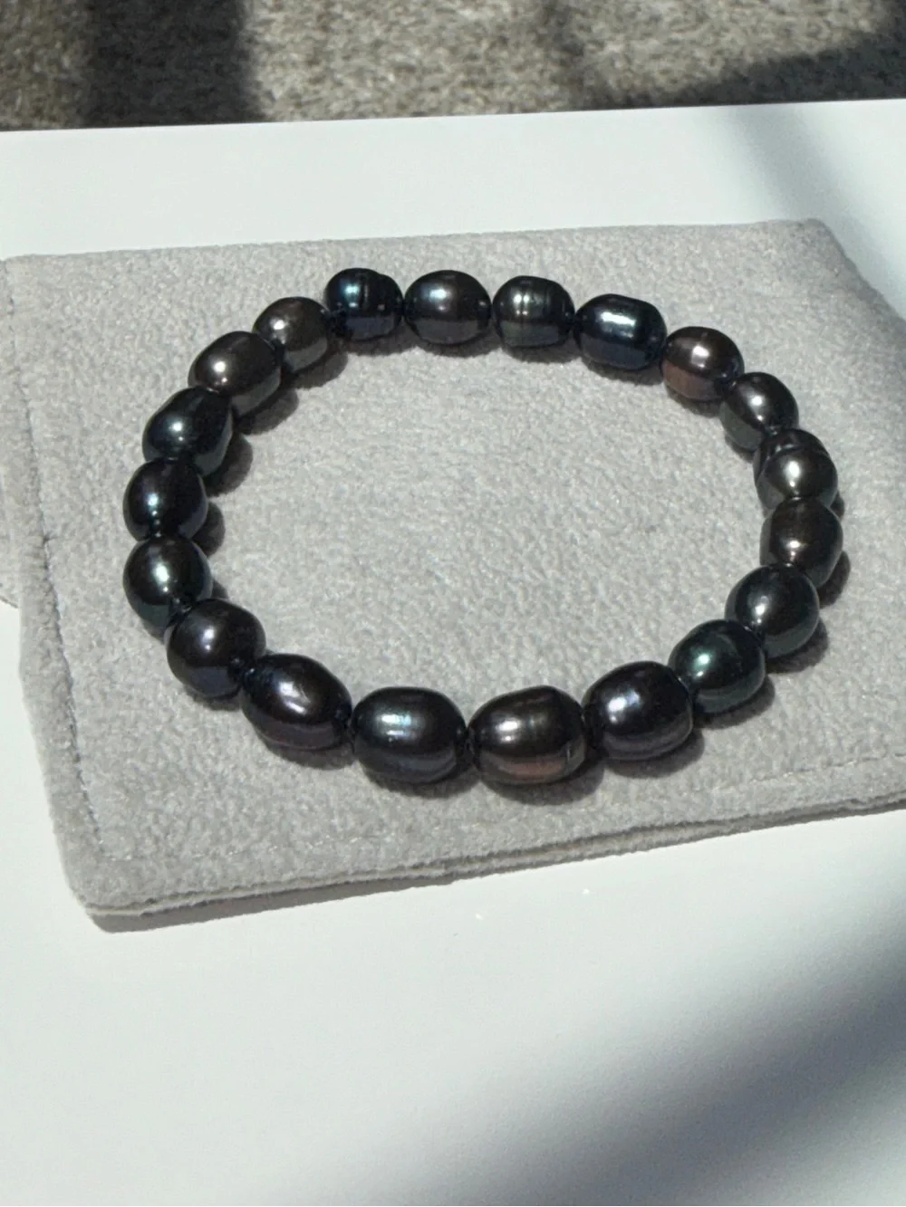 Black Pearl Beaded Stretch Bracelet - Women Jewelry